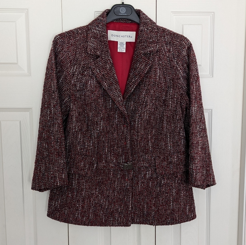 Doncaster Women's Burgundy Tweed Jacket